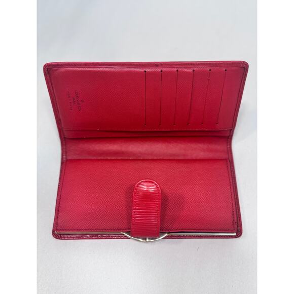Louis Vuitton Red Epi French Purse Kiss Lock RARE Long Wallet – With COA - Picture 6 of 11